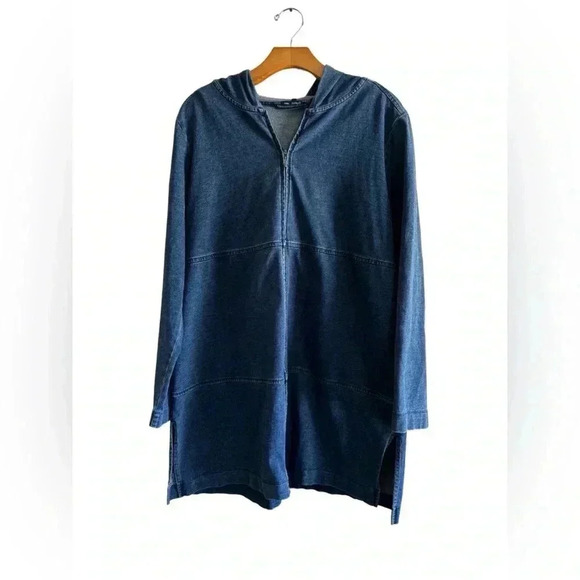 J.Jill - Pure Jill Denim Zip Up Cardigan Size L - Picture 1 of 16